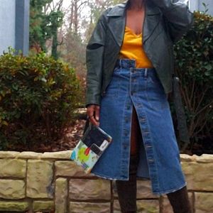 Denim Button-down Skirt